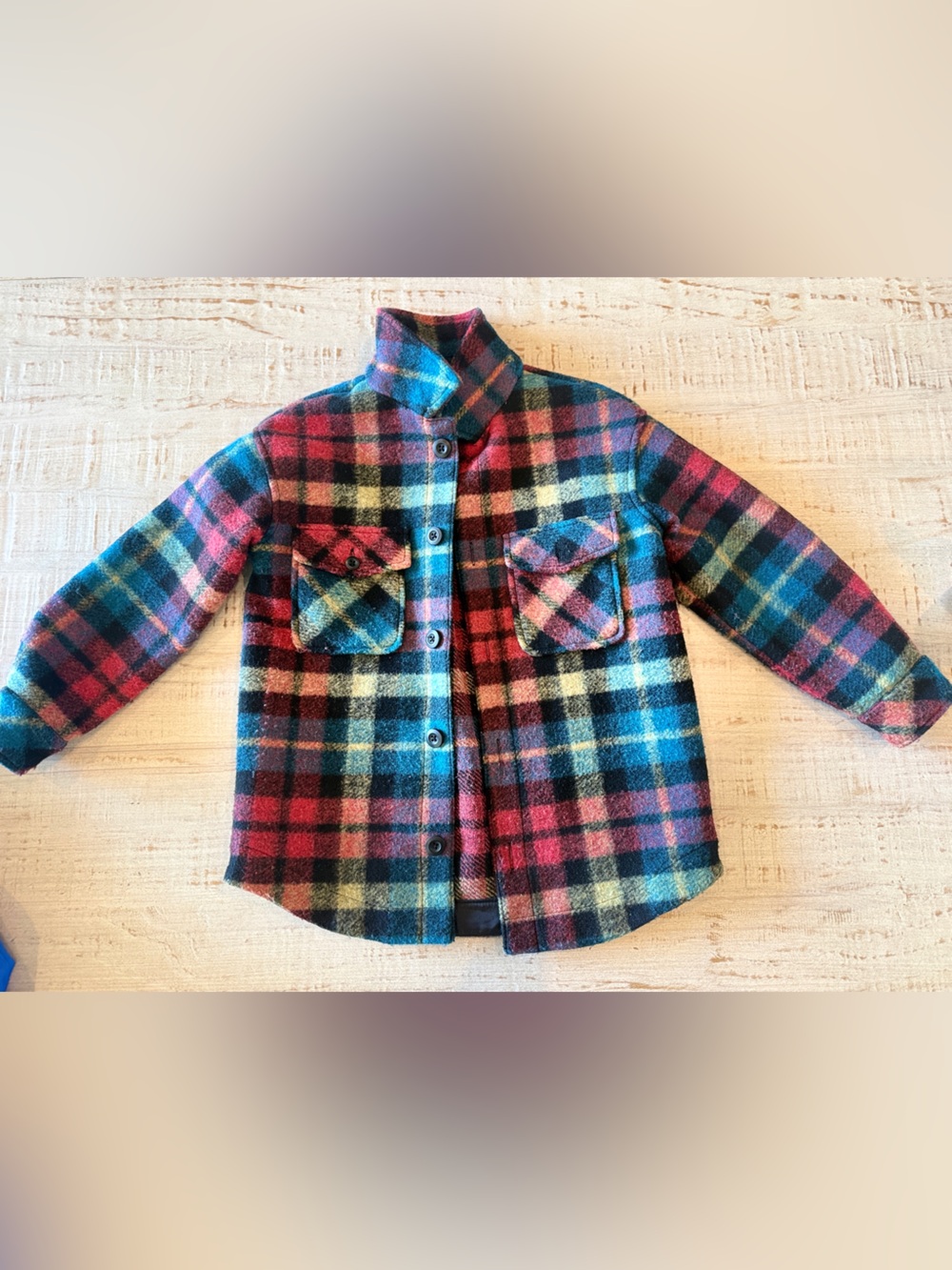 Hanna Andersson Kids Plaid Shacket in Blue, Red & Green